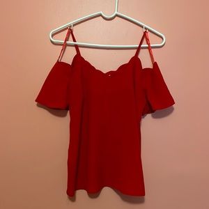 Monteau Red Off The Shoulder Top